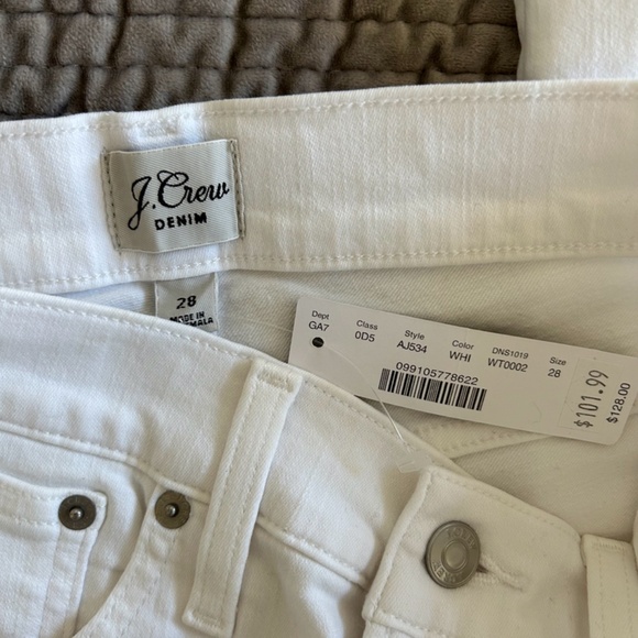 NWT J. Crew Curvy Full Length High Rise Stretch Demi Boot White Jeans, size 28 - Picture 4 of 9